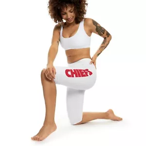 Sporty Capri Leggings, Athletic Workout Pants, Women's Casual Style, Fitness - Picture 1 of 7