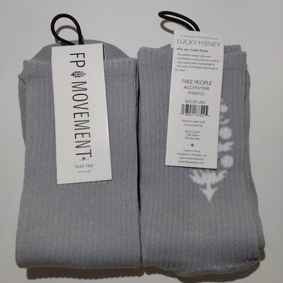 2 pares de meias tubulares femininas Free People tamanho único - Lucky Honey Last Lap MSRP $40 - Imagem 1 de 4