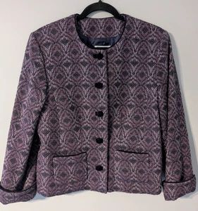 Pendleton Women’s Blazer Jacket Cropped Purple 100% Wool Petite 14 - Picture 1 of 8