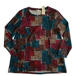 A' La Carte Damen Gr. M Langarm Pullover Tunika Oberteil Bluse Brandneu - Bild 1 von 16