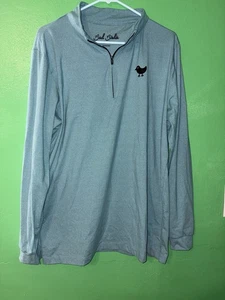 Bad Birdie Large Long Sleeve Lightweight Blue 1/4 Zip Up Pullover - Picture 1 of 5