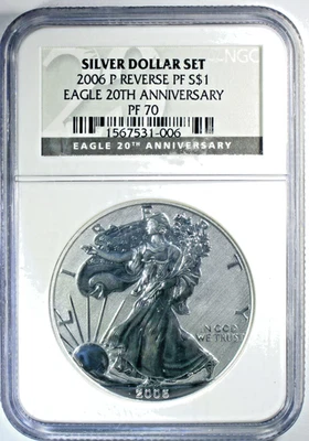 2006-P American Silver Eagle - NGC Reverse Proof-70 - 20th Anniversary - Image 1 of 4