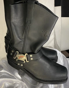 Red Wing 969 Leder schwarz Motorradstiefel Größe 12B weiche Spitze hergestellt in USA 2006 - Bild 1 von 24