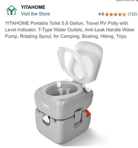YITA HOME PORTABLE TOILET 5.8 Gallon Travel RV - Picture 1 of 1