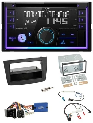 JVC Lenkrad USB 2DIN DAB Bluetooth CD Autoradio für Alfa Romeo Mito ISO 955 13-1 - Bild 1 von 4