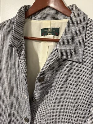 Blazer Orvis vintage para mujer negro blanco patrón bolsillos hombreras ajustables Foto 1 de 4