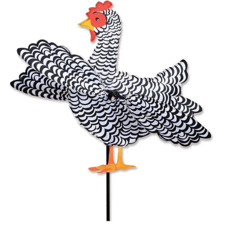 Decoración de jardín giratoria de pollo blanco y negro de Premier Design #21897 Foto 1 de 1