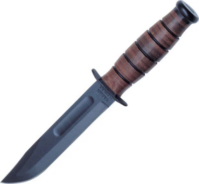 Ka-Bar Short USMC Knife KA1250 9 1/4" overall. 5 1/4" black epoxy powder coated - Image 1 of 2