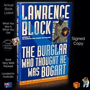 Lawrence Block The Burglar Who Thought He Was Bogart Hardcover 1st Ed Signed - Picture 1 of 7
