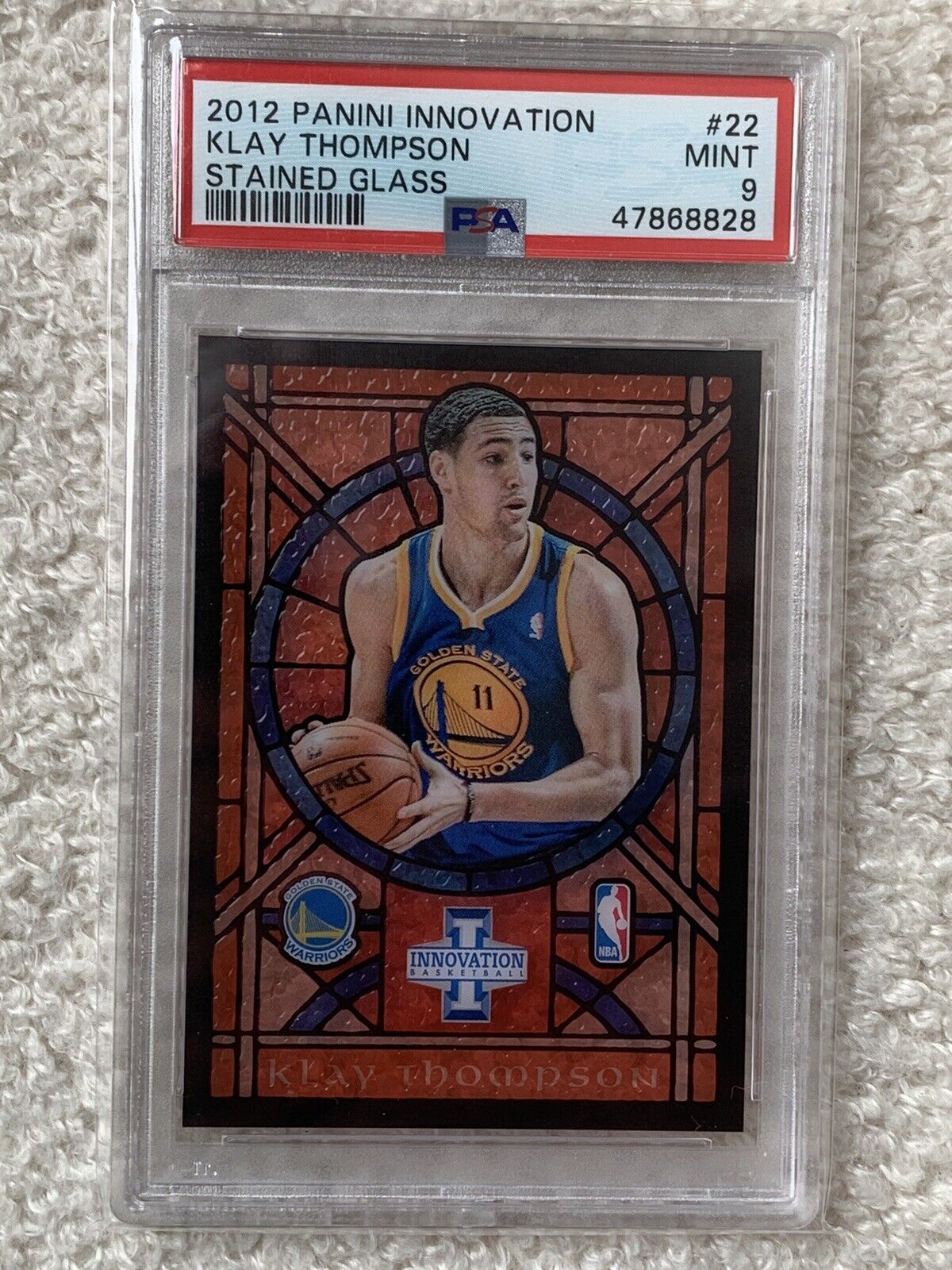 Klay Thompson 2012 Panini Innovation Stained Glass #22 Rookie RC PSA 9 Pop 5!