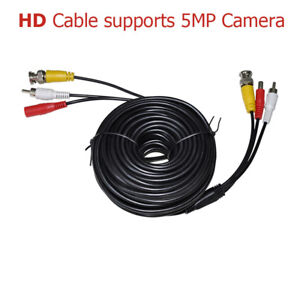 HD 60 Feet Black BNC Premade Cable With Audio for CCTV Security Camera up to 5MP