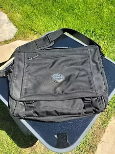 Harley Davidson Black Briefcase / Laptop Computer Tote Bag Nice Condition - Picture 1 of 9