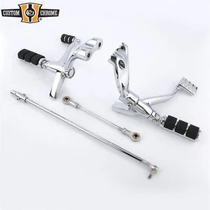 Chrome Forward Controls Pegs Levers Linkage Fit For Harley Sportster XL 14-22 - Picture 1 of 6