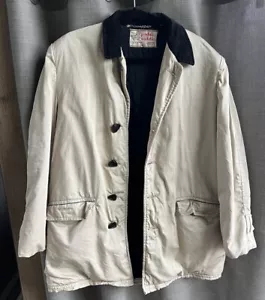 Paddle And Saddle Vintage tan heavy Chore Barn Coat corduroy collar size XL - Picture 1 of 22