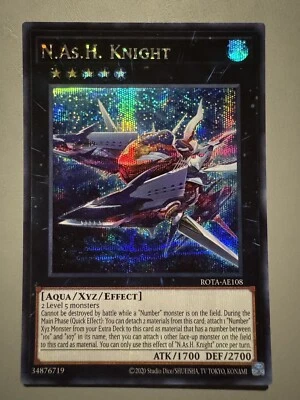 YUGIOH N.AS.H. KNIGHT (AQUA) ASIA ENGLISH EDITION ROTA-AE108 SECRET RARE - Image 1 of 3