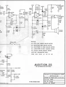 PEAVEY ELECTRONICS CORP. Schematic Audition 20 USA 1983 - Bild 1 von 2