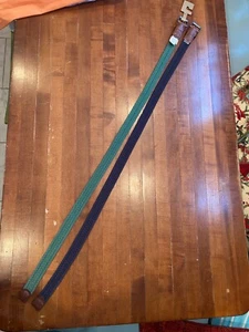2 Dockers Herren Gürtel geflochten grün/blau braun Leder silberfarbene Schnalle 34-36 M - Bild 1 von 6