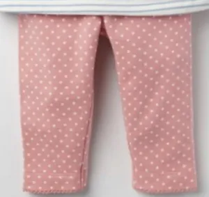 Mini Boden pale pink polka dot pretty trimmed leggings ages 0 to 2 years - Picture 1 of 1