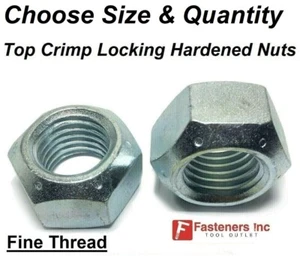 All Metal Top Crimping Cone Hex Lock Nut Grade 8/C Zinc FINE (Choose Size & Qty - Picture 1 of 2