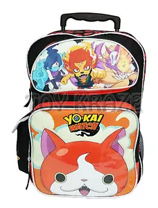 YO-KAI UHR ROLLRUCKSACK! SCHWARZ ORANGE KATZE GROSSE ROLLER SCHULTASCHE 16" NEU MIT ETIKETT - Bild 1 von 4