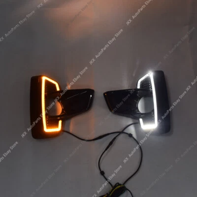 LED Daytime Running Lights Fog Lamps DRL x For Toyota Hilux Revo Rocco 2018-2019 — 第 1/4 张图片