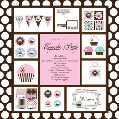 Kit Decoraciones Fiesta Cupcakes - Cumpleaños, Decoración Baby Shower Foto 1 de 2