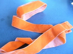 galon ancien vintage en velours orange - Imagen 1 de 7