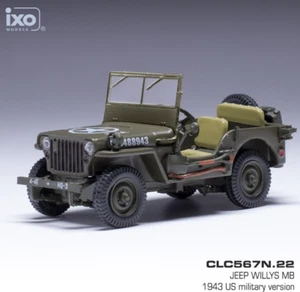 IXO 1/43 1943 Jeep Willys MB US Army Olive Drab Green WW2 CLC567N.22 Diecast - Picture 1 of 2