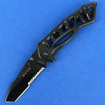 Cuchillo plegable Buck 870 Bones marco bloqueo NEGRO Foto 1 de 4