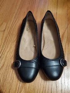 Croft & Barrow Ortholite gepolsterte gesteppte Damen-Flats mit Kordelzug schwarz 10 - Bild 1 von 10