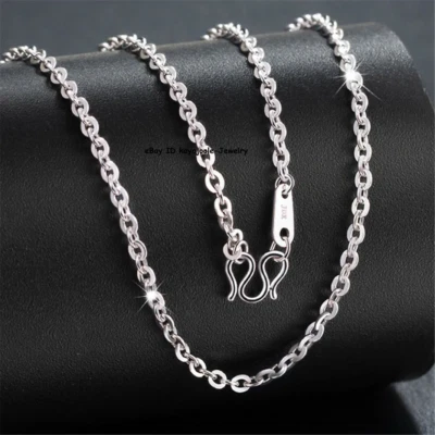Pure PT950 Platinum 950 Chain Men Women Lucky 1mm-3mm O Link Necklace 16-22inch  - Image 1 of 4