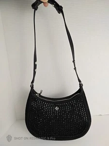 Tory Burch Emerson Crystals Black Glitter Shoulder Bag - Picture 1 of 23