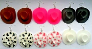Cowgirl / Cowboy Hat Pairs of Western Earrings Six To Choose - Picture 1 of 15