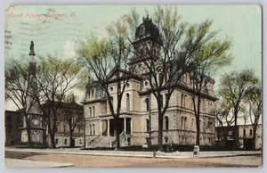 AK Freeport IL STEPHENSON COUNTY COURT HOUSE 1910 Stempel JF15 - Bild 1 von 2