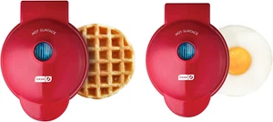 Mini máquina gofrera + plancha, paquete de 2 planchas + gofrera - roja - Imagen 1 de 12