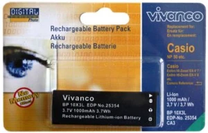 Vivanco Ioni di Litio Batteria per Casio NP-50 NP50 Exilim EX-V8 EX-V7 V8SR V7SR - Foto 1 di 2