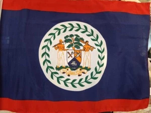 Belize Vintage Wool Cotton Mid Size National Flag 45 x 32 cms - Picture 1 of 1