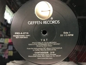 Y & T / 12" RADIO STATION PROMO SINGLE / CONTAGIOUS / *NEAR MINT* / GEFFEN 2716  - Picture 1 of 3