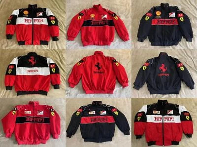 Unisex Adult Ferrari Jacket Ebroidered Cotton Padded Racing Jacket - Photo 1/2