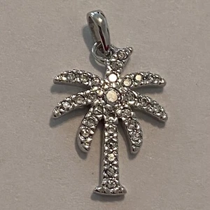 925 Sterlingsilber kleine Palme mit kubischem Zirkonia Anhänger 1,5 Gramm D82 - Bild 1 von 11