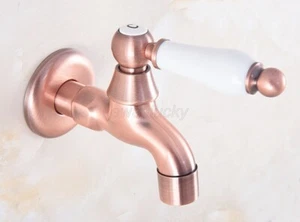 Red Copper Ceramic handle Mop Pool Sink Tap Single Cold Laundry Faucet wav157 - Picture 1 of 8