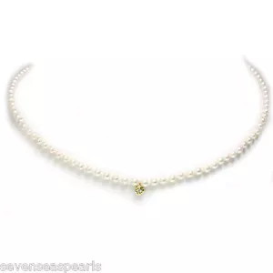 Akoya Pearl Diamant Halskette 4 - 4,5 MM AAA 4 18kt Verschluss - Bild 1 von 4