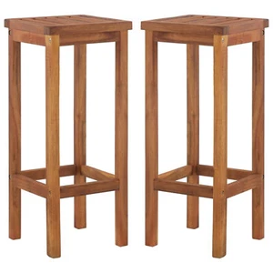 Tidyard 2 pcs Bar Chairs Garden Dining Chair Deck Patio Furniture Solid S5D6 - Picture 1 of 9