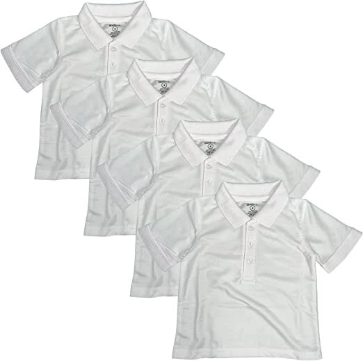 Studio 3 Boy’s 4-Pack White School Uniform Short-Sleeve Pique Polo Shirts - Image 1 of 1