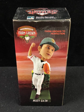 Fresno Grizzlies Matt Cain 18 Baseball Bobble Head Central CA Farm Grown PGEO Cover