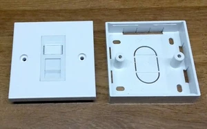 Kauden RJ11 Telephone Single Socket Module Faceplate Fax Adsl Vdsl Modem + Box - Picture 1 of 3