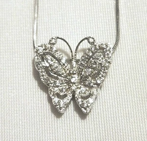 Sterling Silver Butterfly Pendant With 18 In Chain - Picture 1 of 8