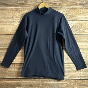 Under Armour Shirt Mens 2XL XXL Mock Neck Black Long Sleeve Coldgear Compression - Picture 1 of 17