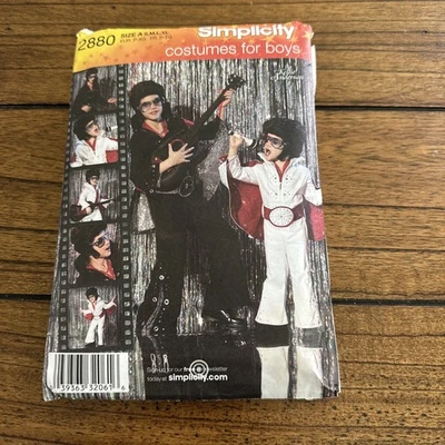 Simplicity 2880 Boys Elvis Presley Costumes Uncut Sewing Pattern Sizes S-XL - Image 1 of 2
