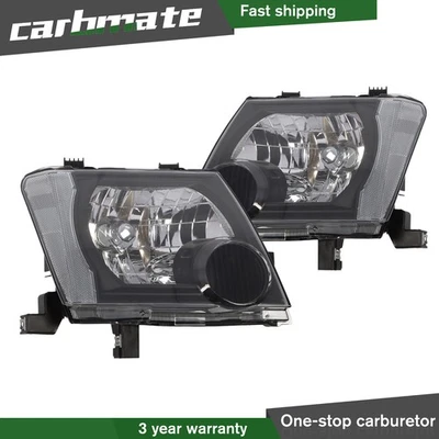 For 2005-2015 Nissan Xterra Black Headlights Headlamps Replacement Left+Right - Image 1 of 4
